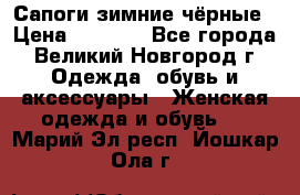 Сапоги зимние чёрные › Цена ­ 3 000 - Все города, Великий Новгород г. Одежда, обувь и аксессуары » Женская одежда и обувь   . Марий Эл респ.,Йошкар-Ола г.